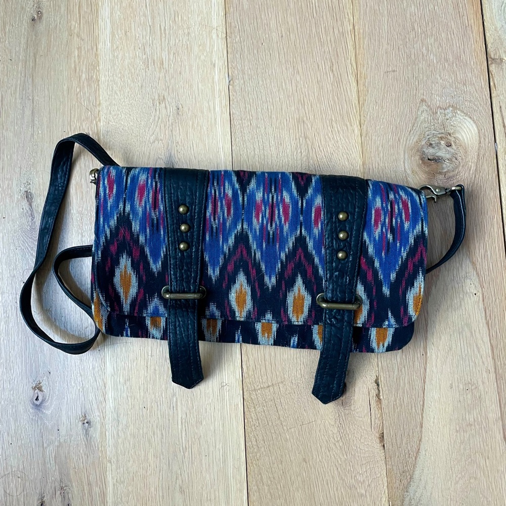 Bryna Leather and Ikat Bag